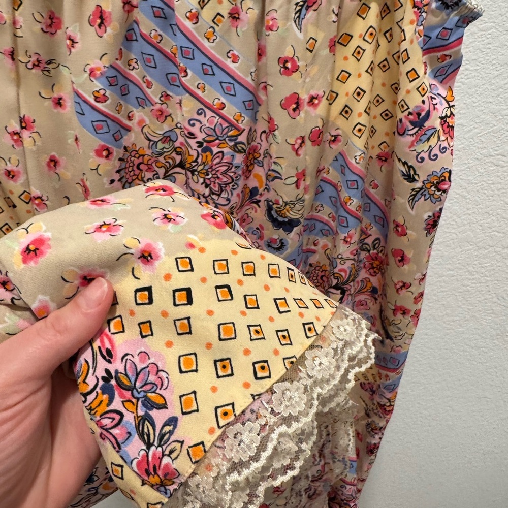 Vintage Sag Harbor Patchwork Polyester Skirt Lace… - image 2